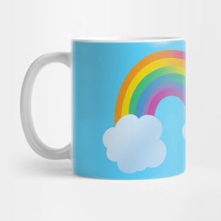 Beautiful Simple Ombre Rainbow with Clouds Mug